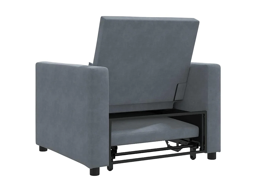 Einzel-Schlafsofa mit Rädern Dunkelgrau 90x165x87 cm Samt SHL56387
