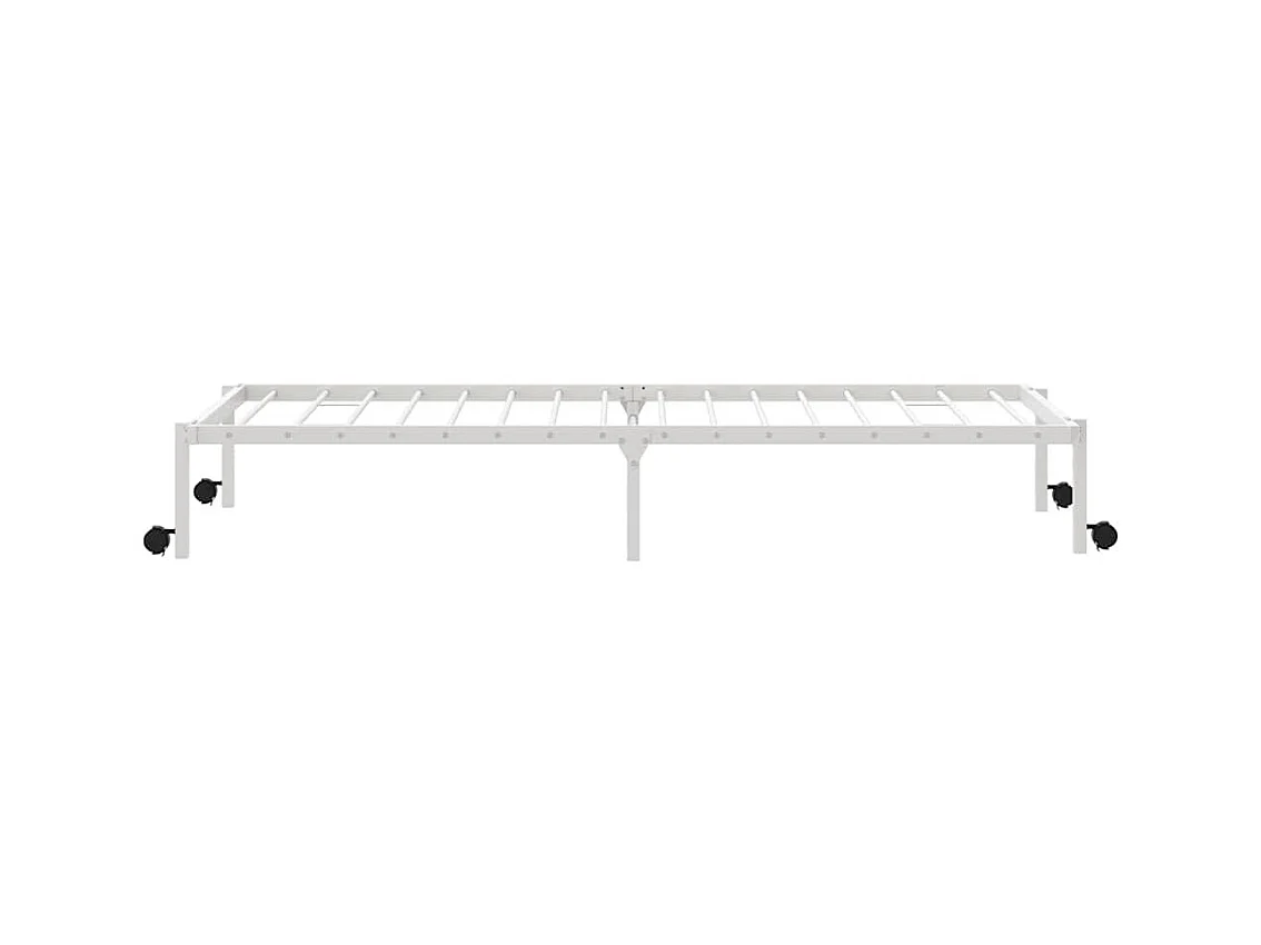 Lit simple | Lit adulte, enfant | Cadre de lit pliable blanc 90x200 cm acier