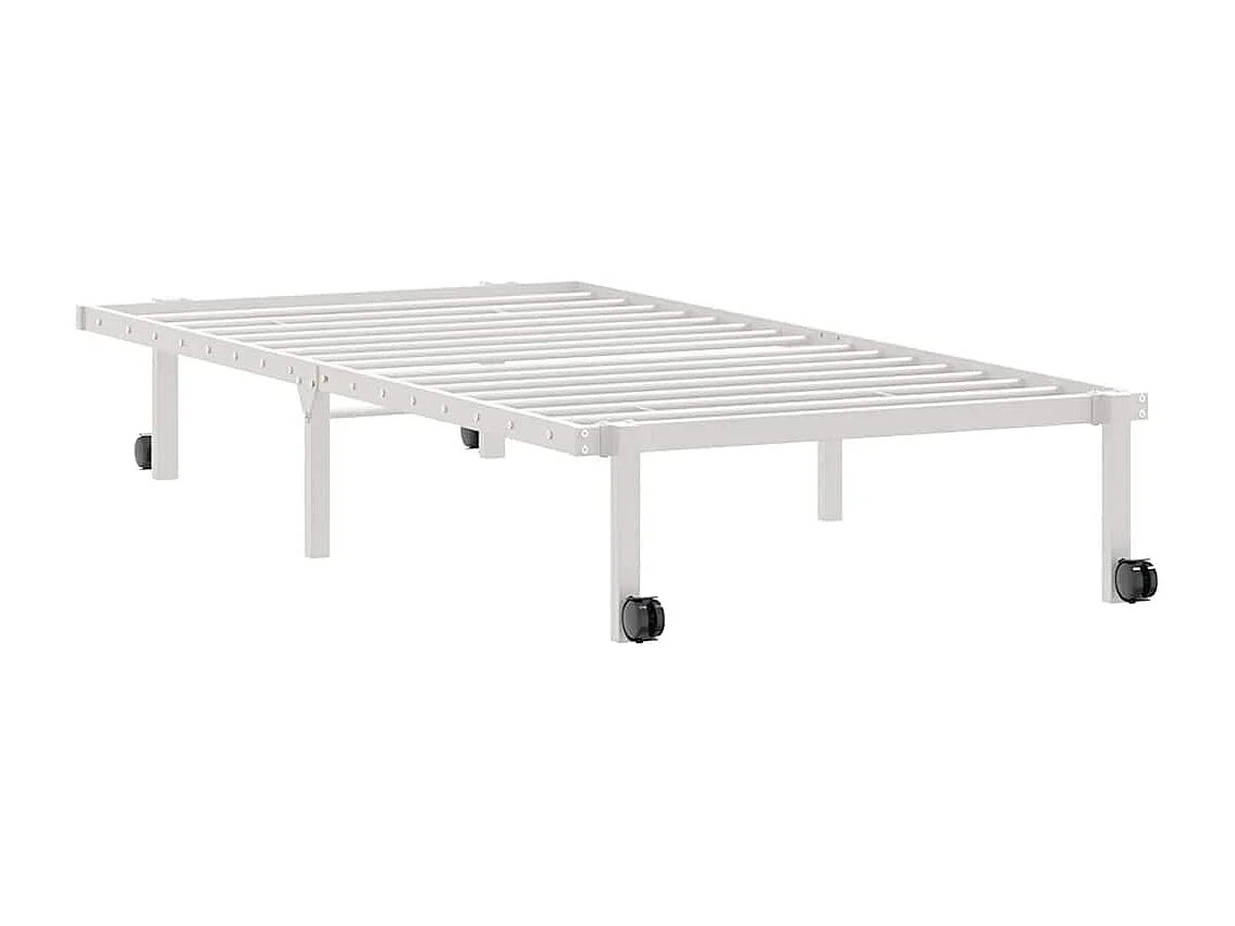Lit simple | Lit adulte, enfant | Cadre de lit pliable blanc 90x200 cm acier