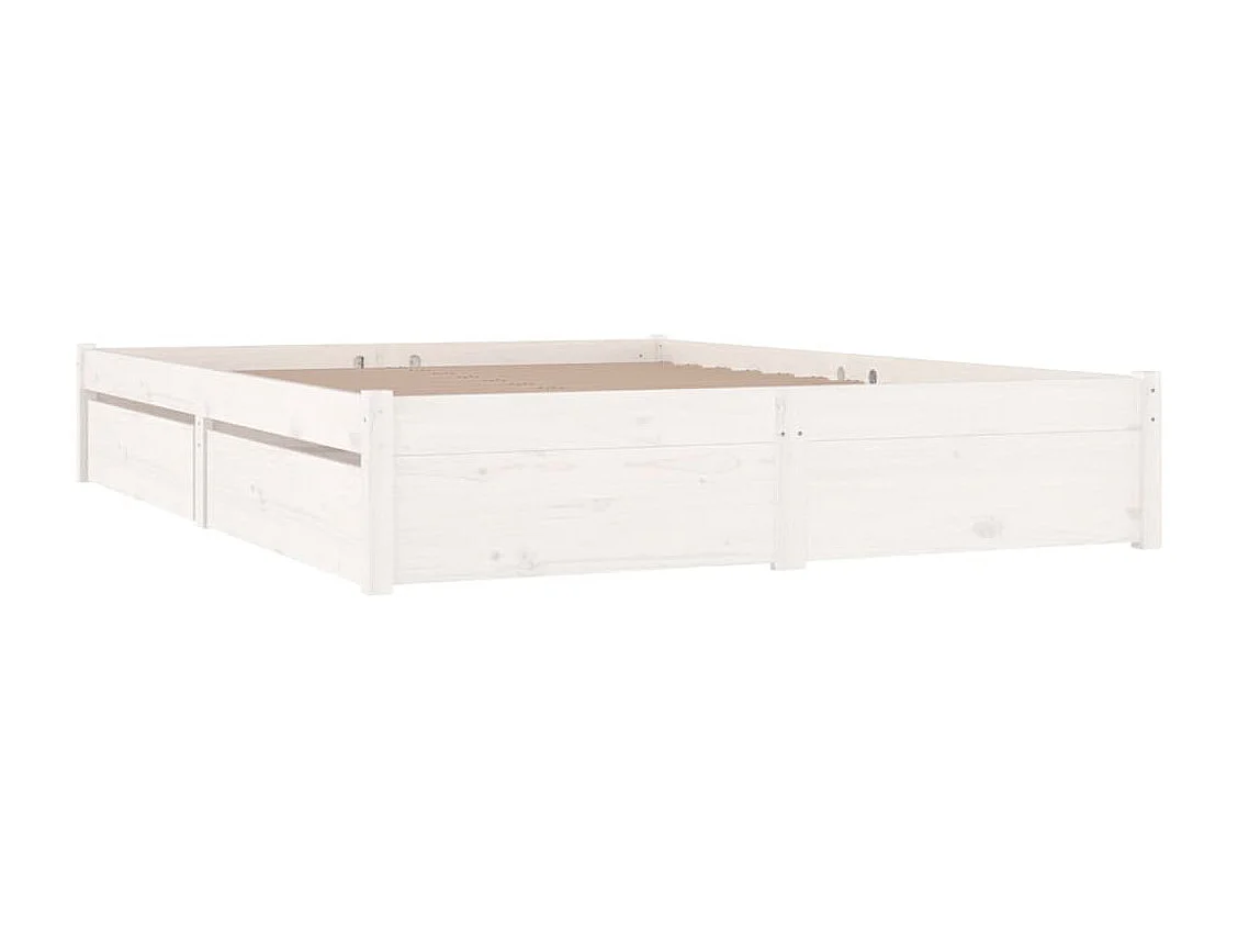 Lit double | Lit adulte | Cadre de lit avec tiroirs blanc 140x190 cm