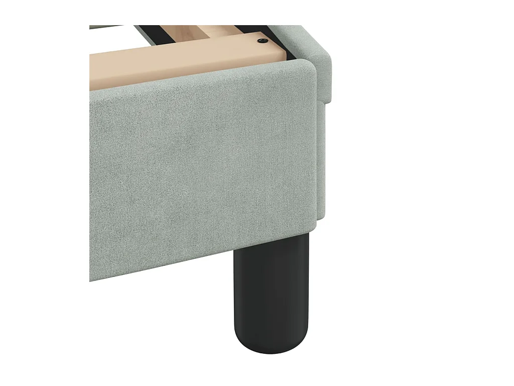 Lit simple | Lit adulte, enfant | Cadre de lit avec LED gris clair 90x190 cm velours