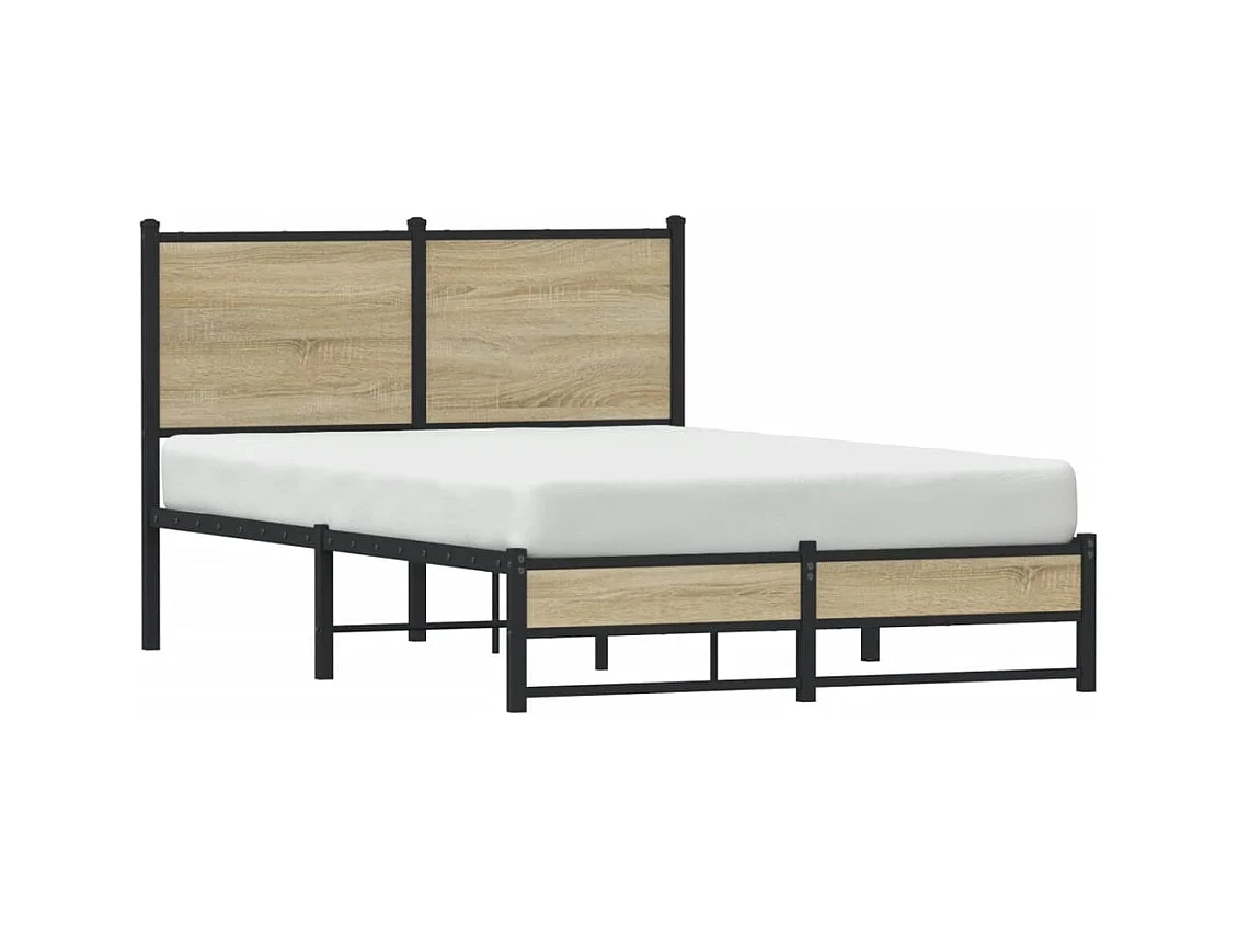 Lit simple | Lit adulte, enfant | Cadre de lit en métal chêne sonoma 120x200 cm