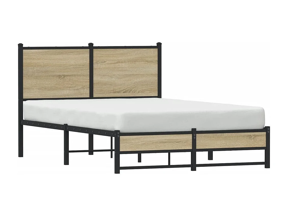Lit simple | Lit adulte, enfant | Cadre de lit en métal chêne sonoma 120x200 cm
