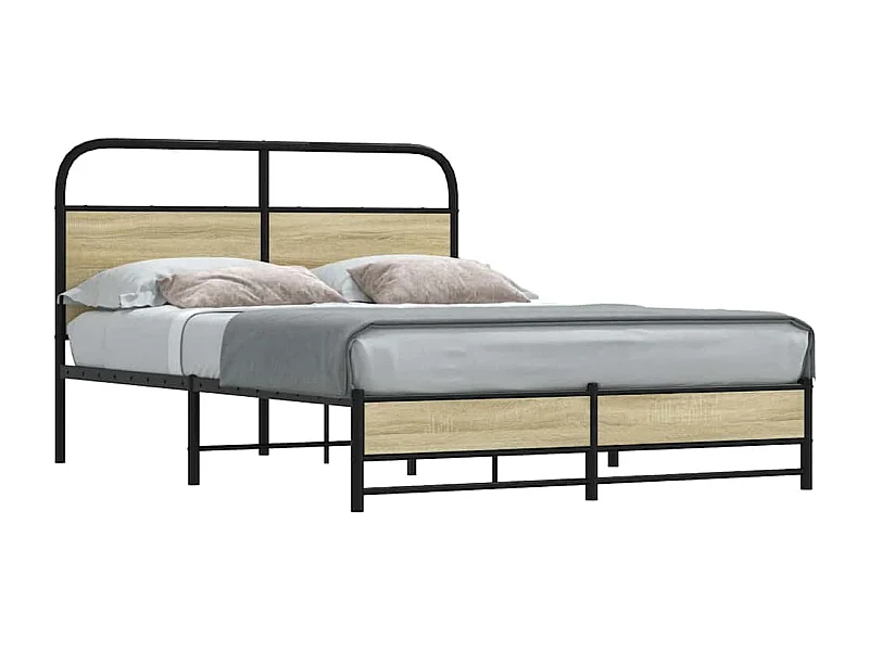 Lit double | Lit adulte | Cadre de lit 135x190 cm chêne sonoma