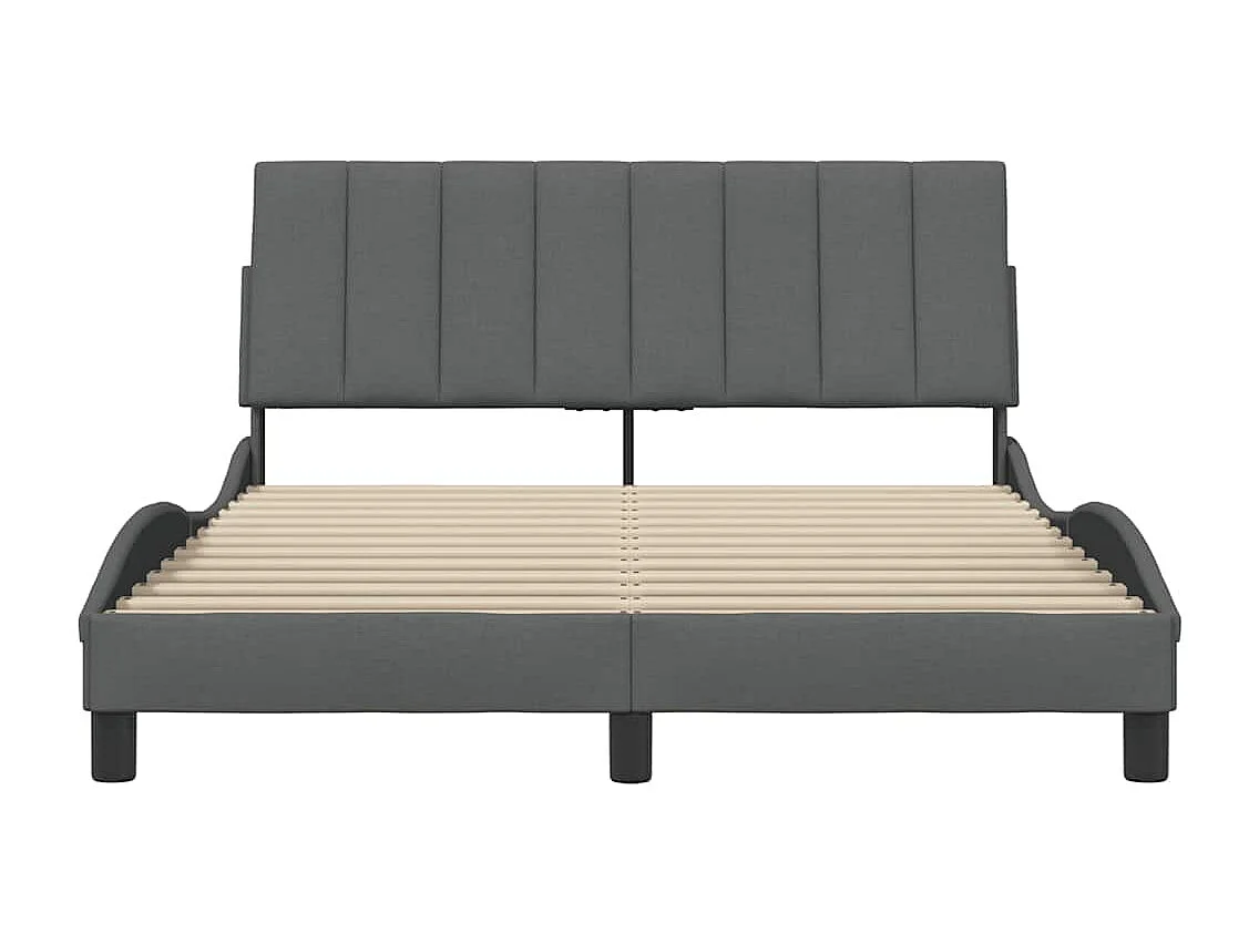 Lit simple | Lit adulte, enfant | Cadre de lit gris foncé 120x200 cm tissu