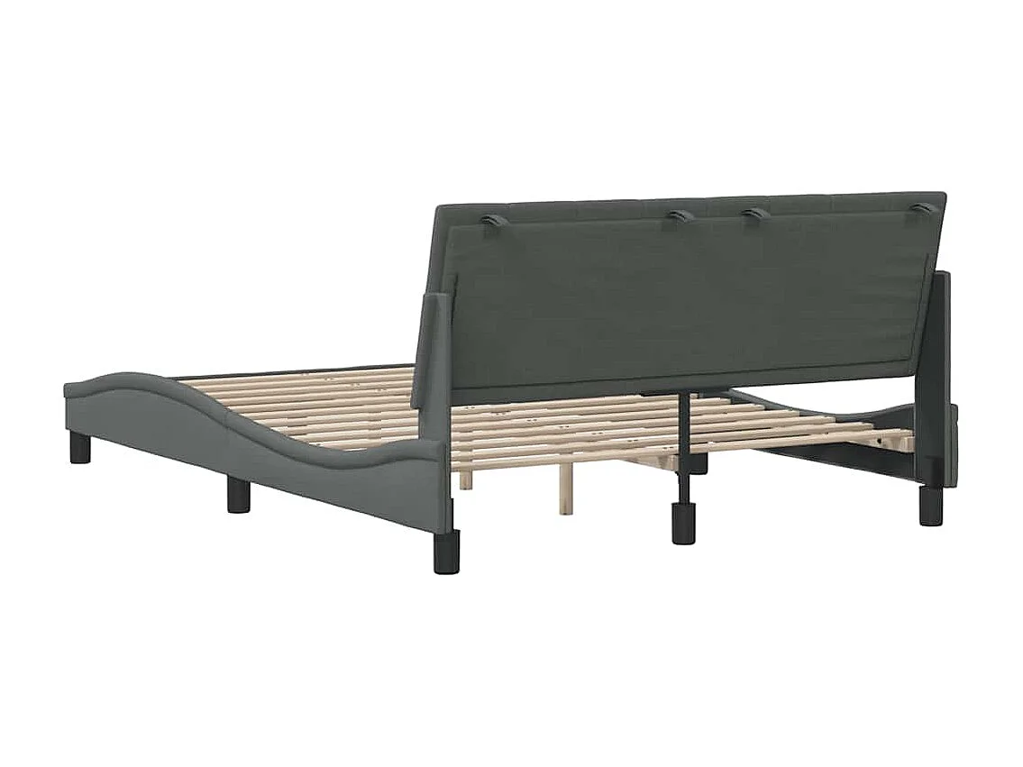 Lit simple | Lit adulte, enfant | Cadre de lit gris foncé 120x200 cm tissu