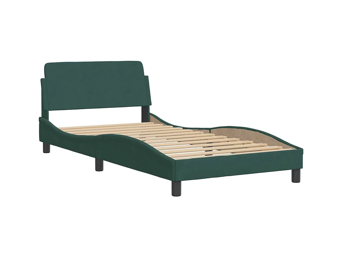 Lit simple | Lit adulte, enfant | Cadre de lit vert foncé 100x200 cm velours