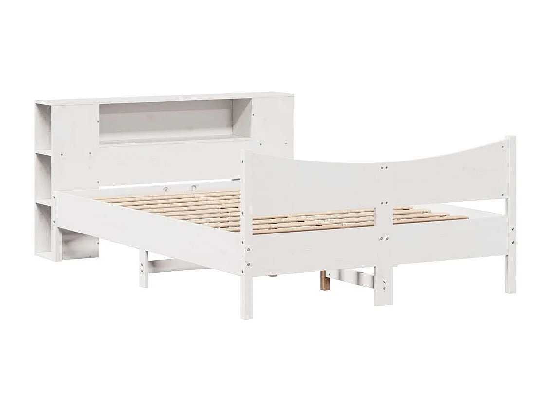 Letto per adulti | Letto matrimoniale | Giroletto senza Materasso Bianco 140x200 cm Legno Massello Pino