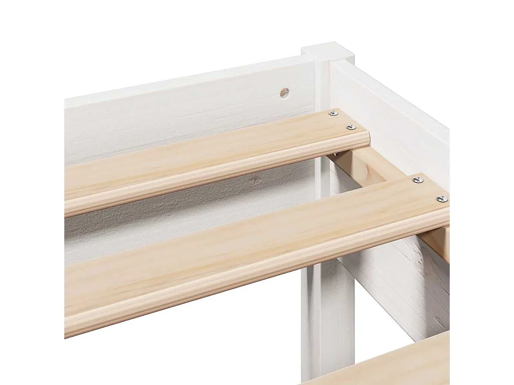 Letto per adulti | Letto matrimoniale | Giroletto senza Materasso Bianco 140x200 cm Legno Massello Pino