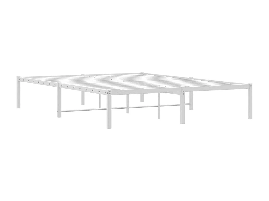 Lit double | Lit adulte | Cadre de lit métal blanc 135x190 cm