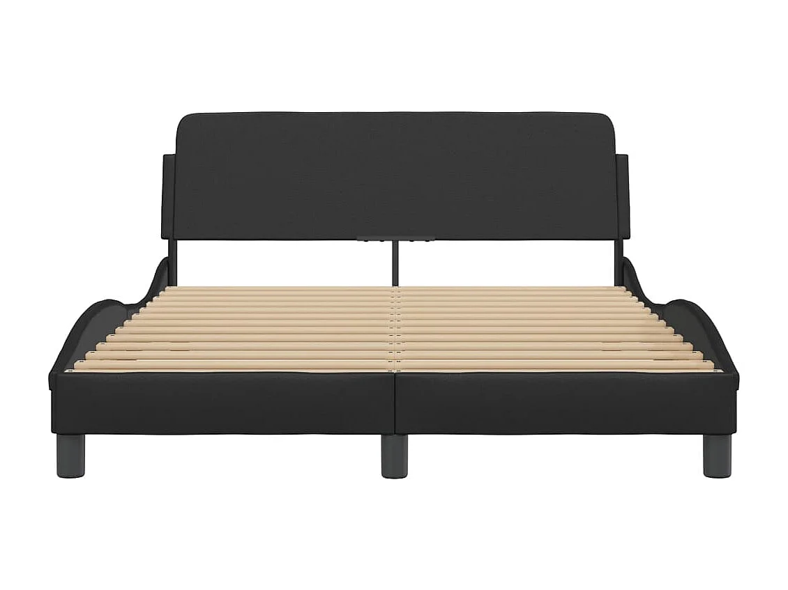 Lit simple | Lit adulte, enfant | Cadre de lit noir 120x200 cm similicuir