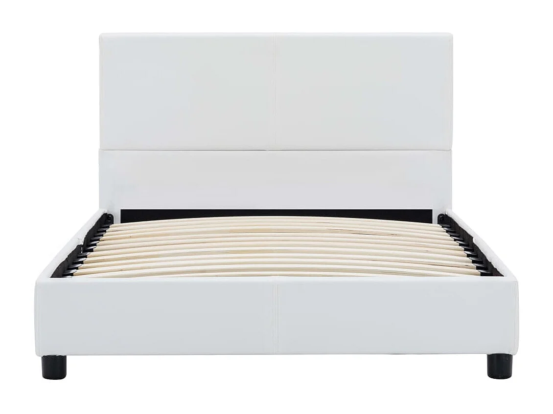 Letto per adulti | Letto singolo | Giroletto Bianco in Similpelle 90x200 cm