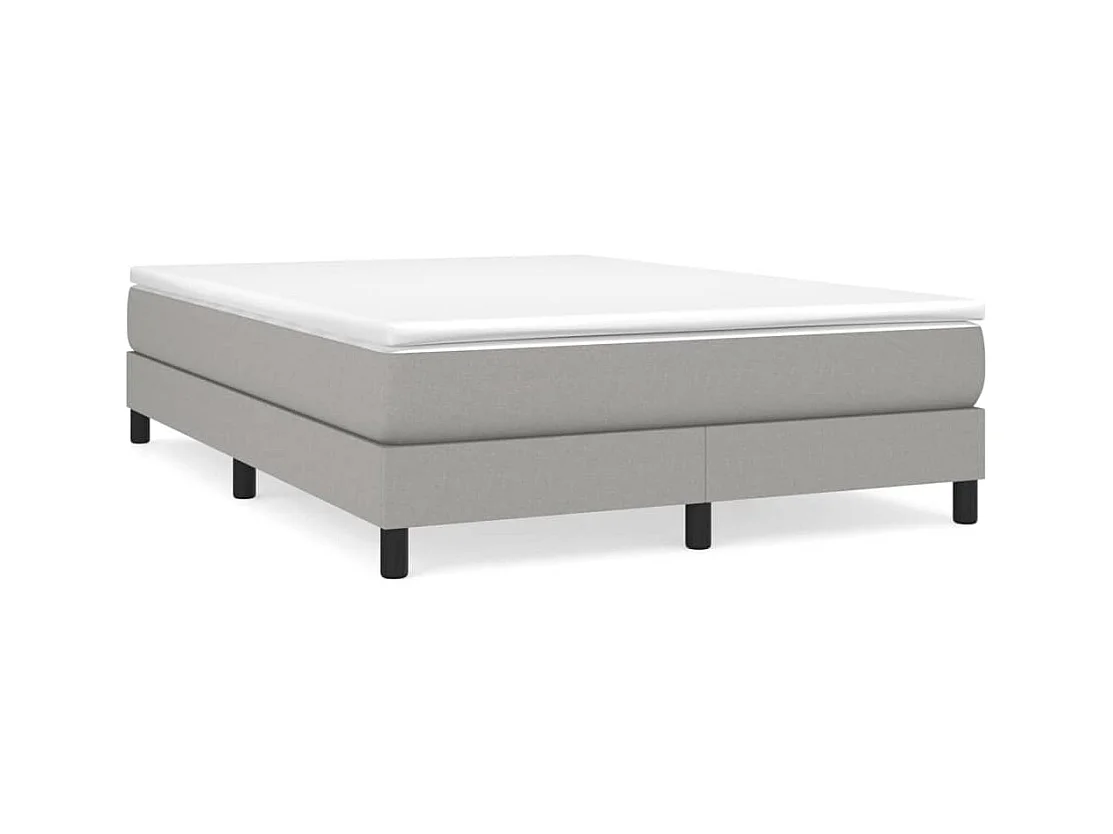 Lit double | Lit adulte | Cadre de lit gris clair 140x190 cm tissu