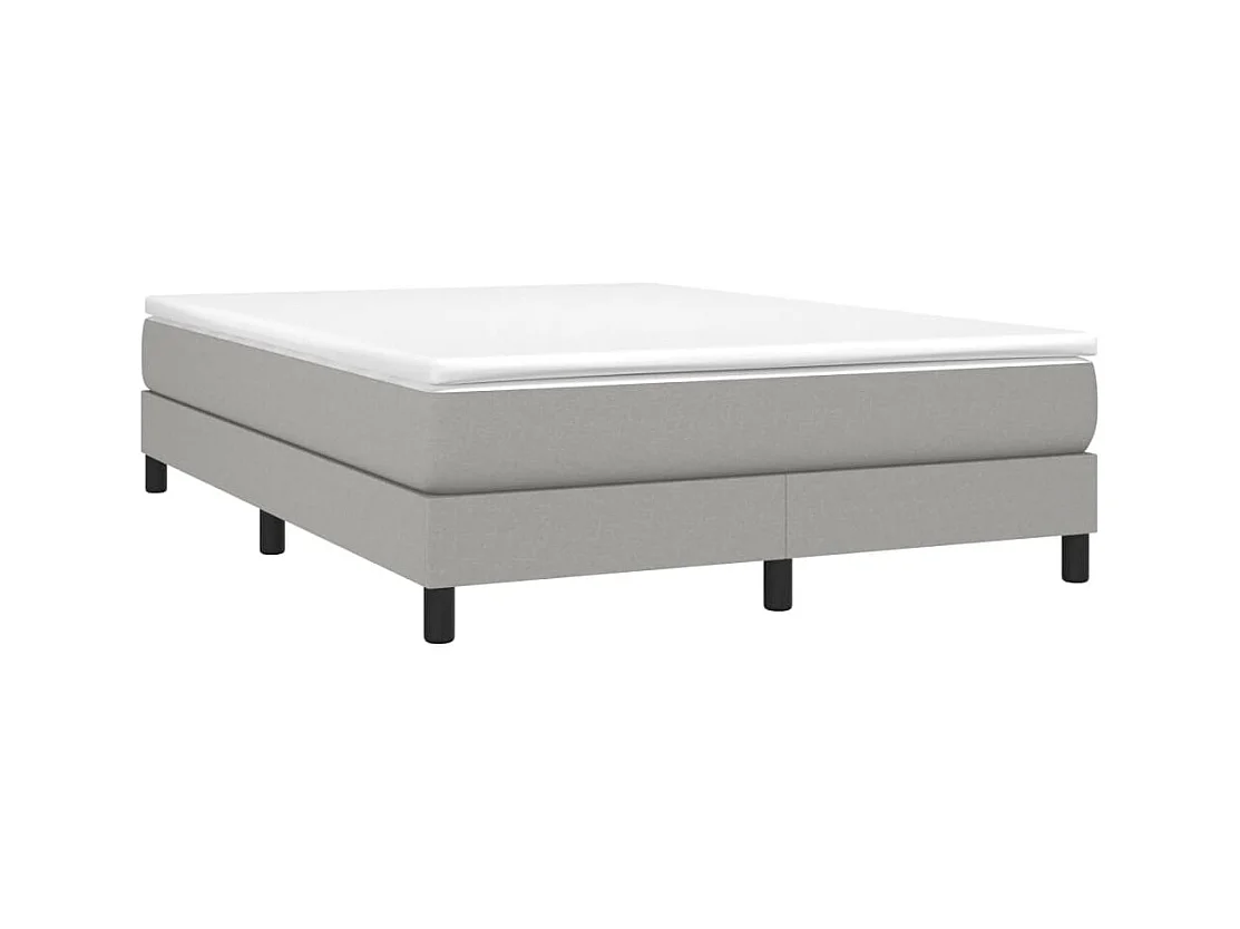 Lit double | Lit adulte | Cadre de lit gris clair 140x190 cm tissu