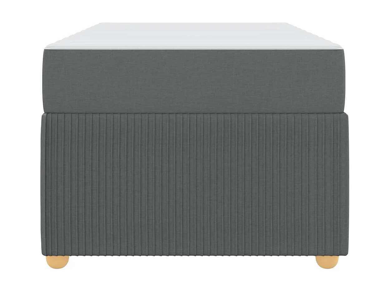 Lit simple | Lit adulte, enfant | Cadre de lit avec matelas Gris foncé 90x200 cm tissu