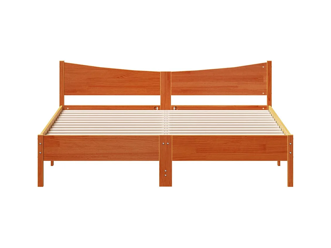 Lit double | Lit adulte | Cadre de lit cire marron 180x200cm bois pin massif