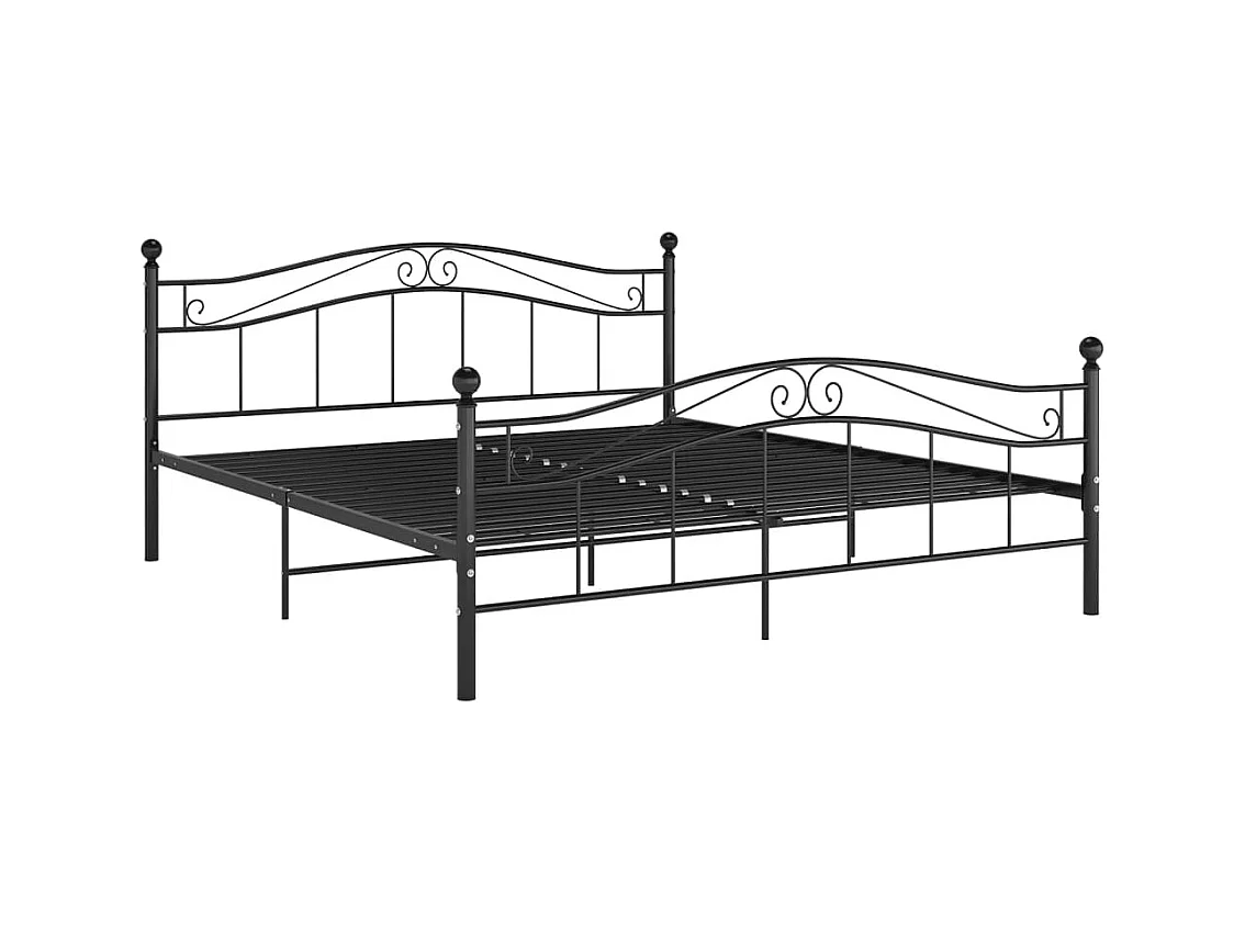 Lit double | Lit adulte | Cadre de lit noir métal 140x200 cm