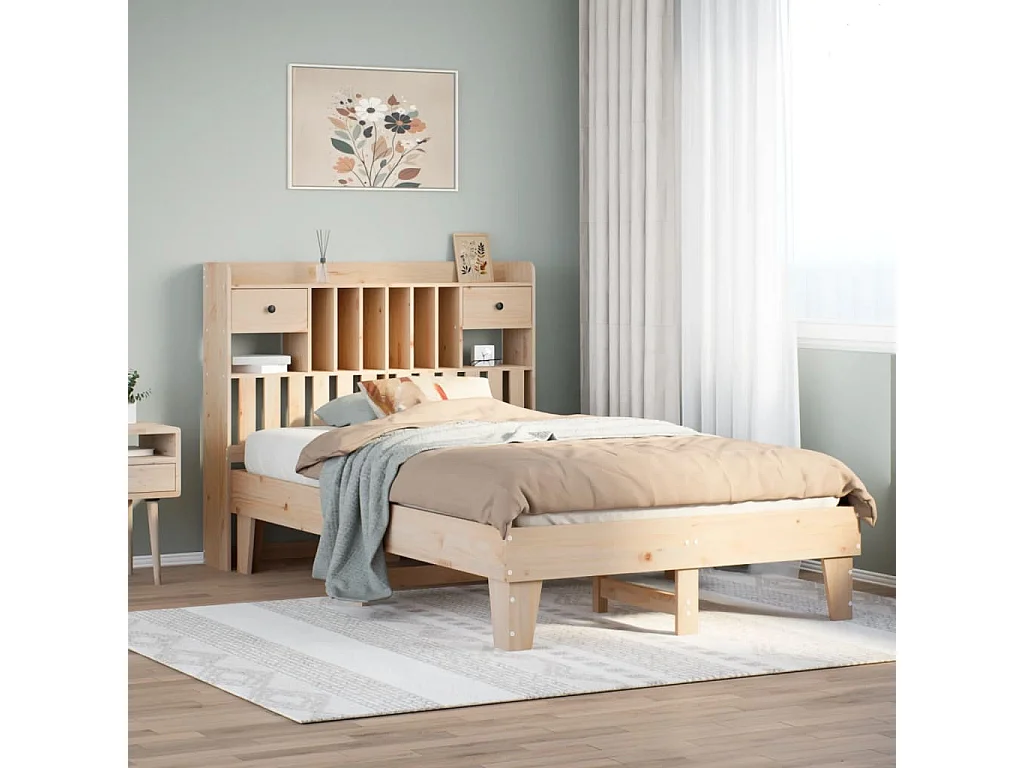 Lit double | Lit adulte | Cadre de lit 135x190 cm bois de pin massif