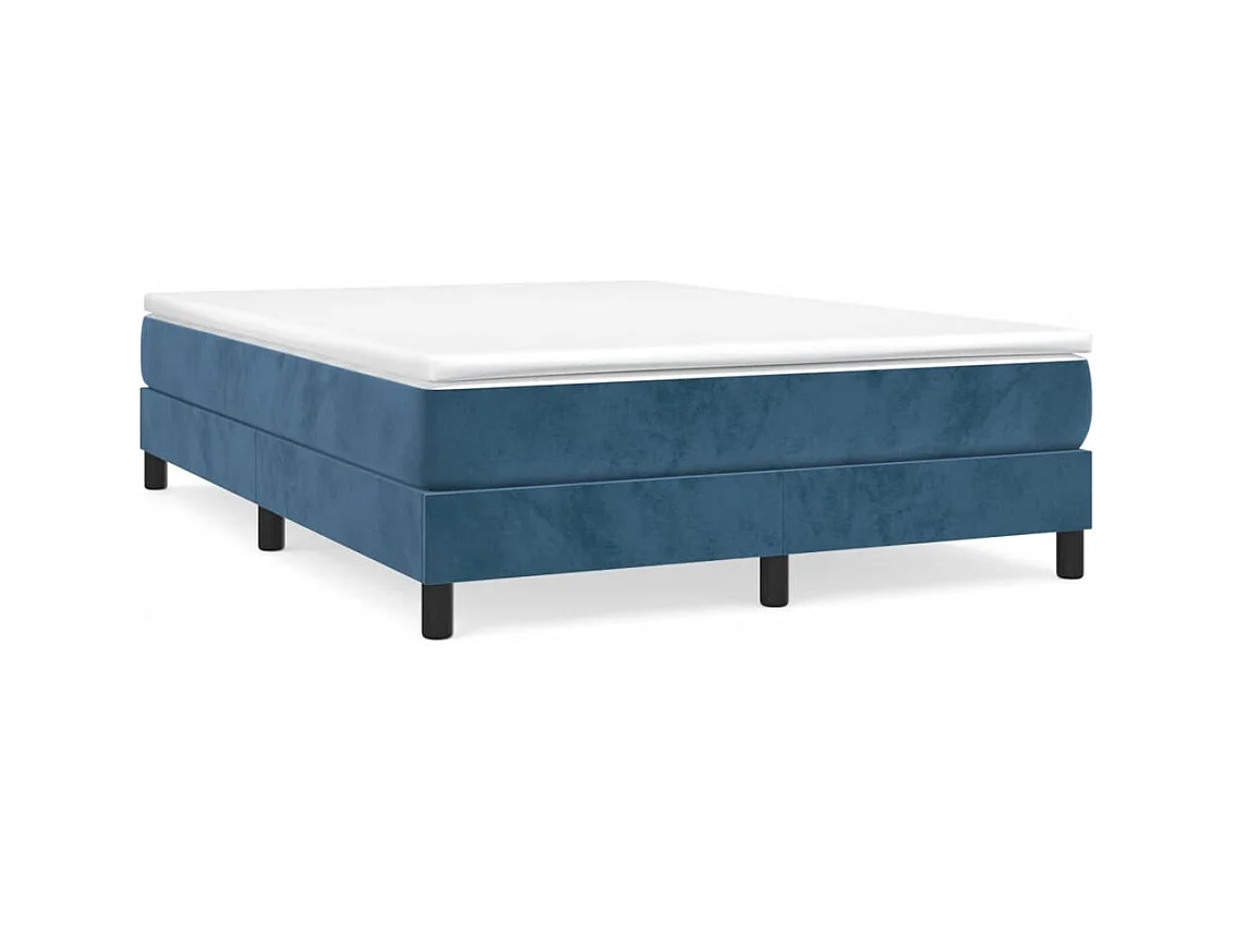 Lit double | Lit adulte | Cadre de lit bleu foncé 140x190 cm velours