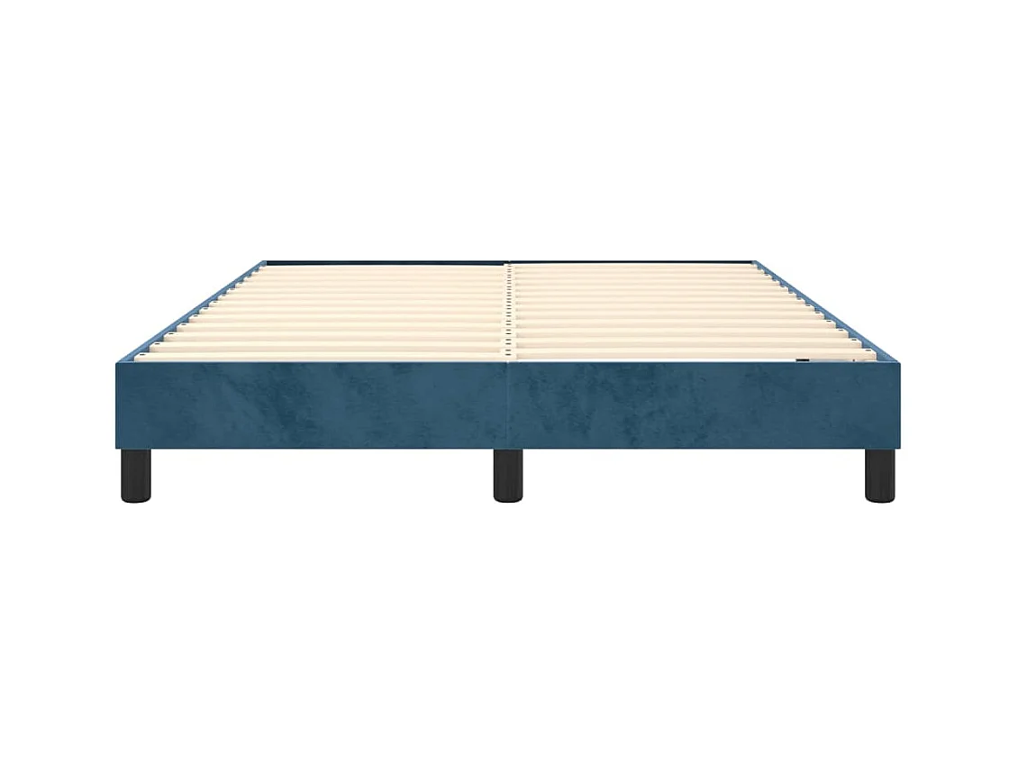 Lit double | Lit adulte | Cadre de lit bleu foncé 140x190 cm velours