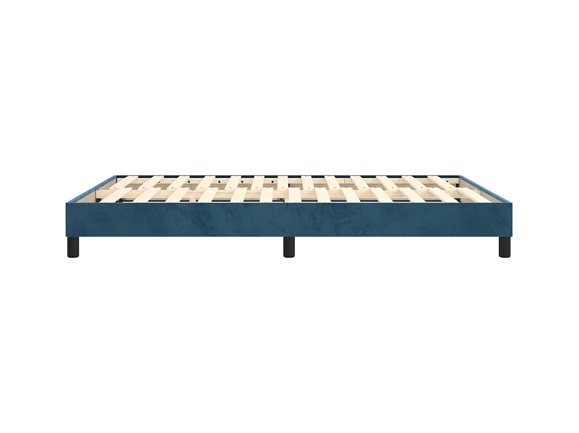 Lit double | Lit adulte | Cadre de lit bleu foncé 140x190 cm velours