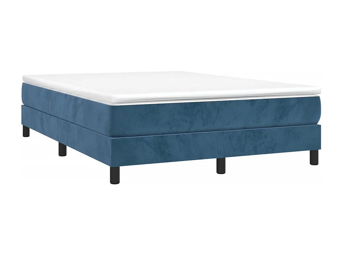 Lit double | Lit adulte | Cadre de lit bleu foncé 140x190 cm velours