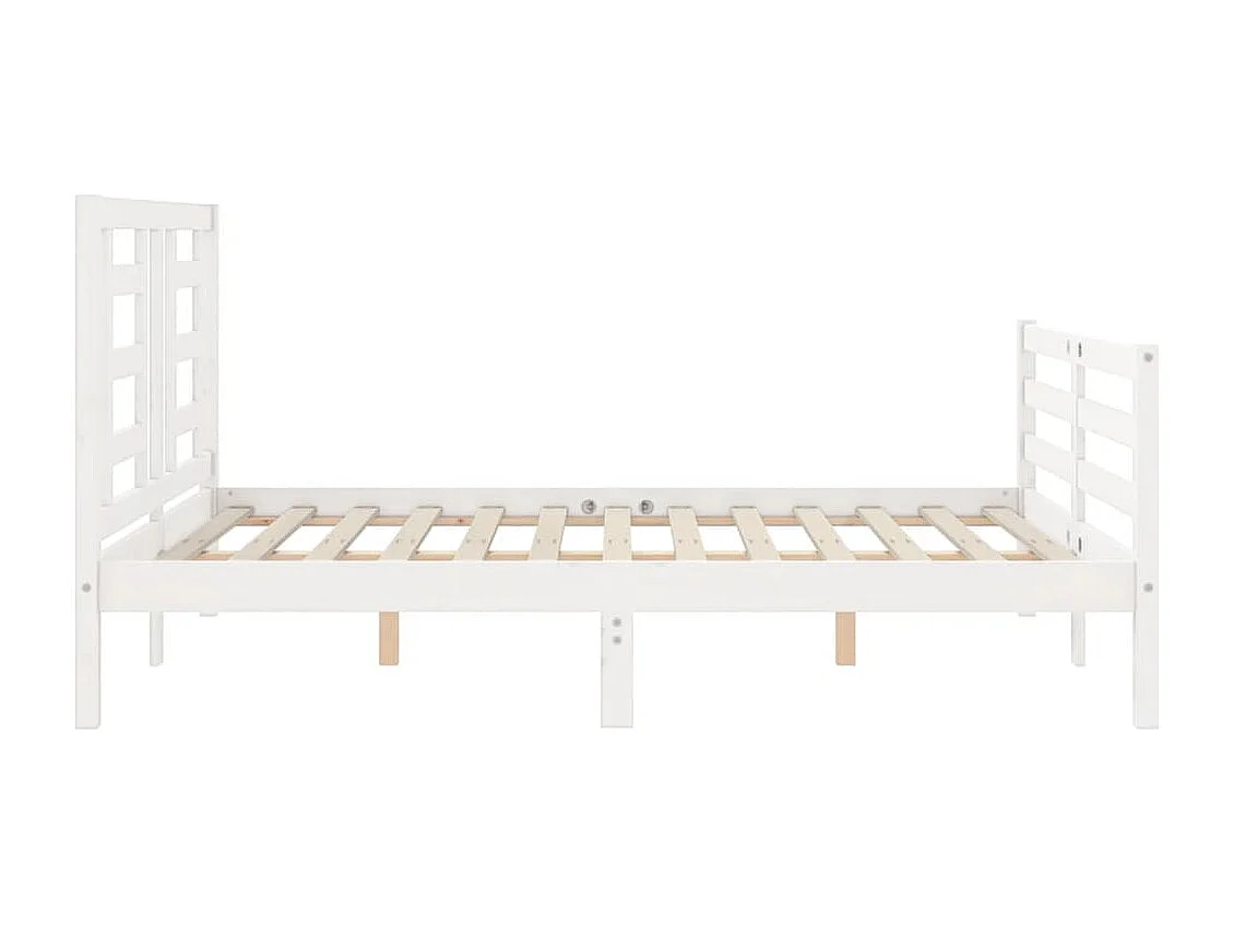 Lit double | Lit adulte | Cadre de lit blanc 140x190 cm bois massif