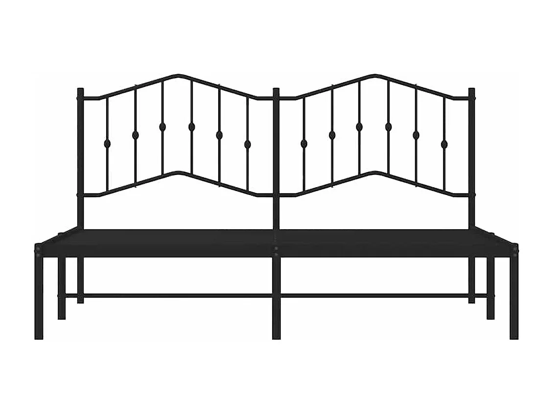 Lit double | Lit adulte | Cadre de lit métal avec tête de lit noir 183x213cm