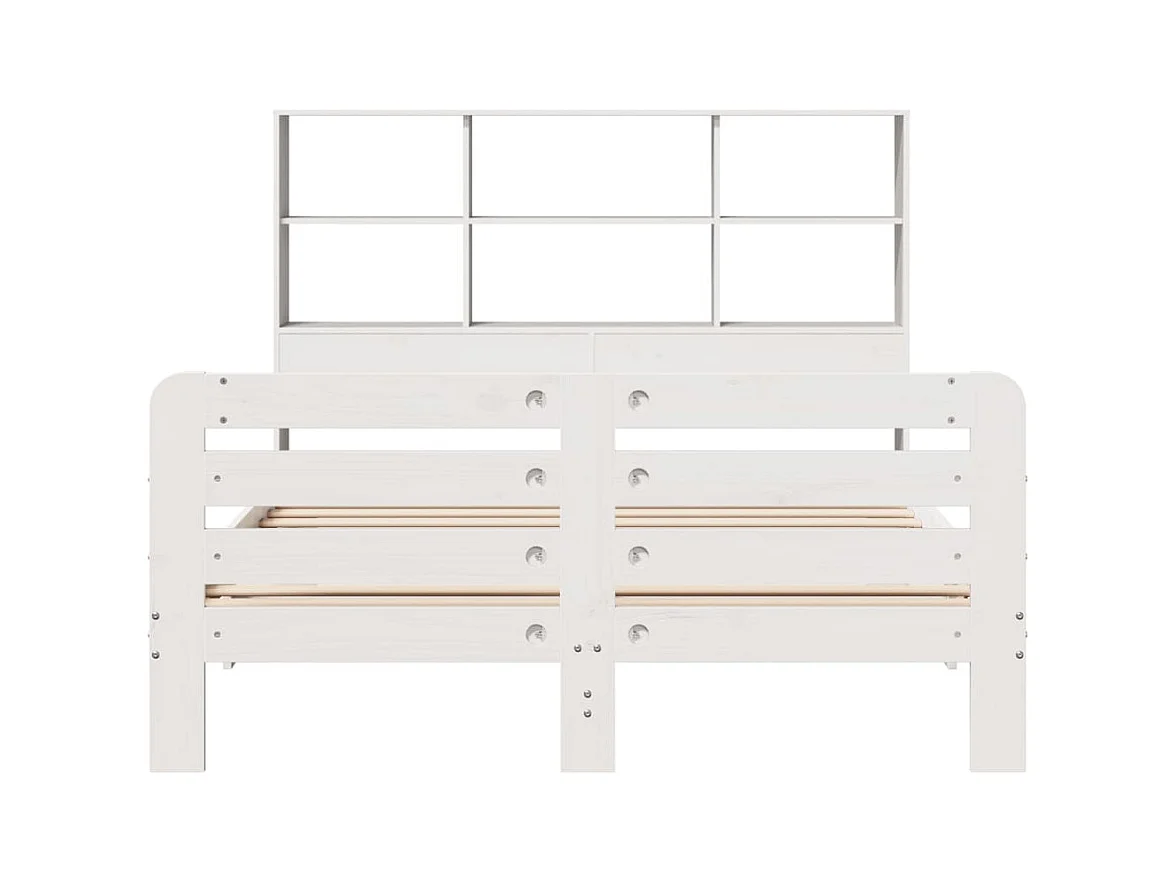 Lit double | Lit adulte | Cadre de lit blanc 140x190 cm bois de pin massif