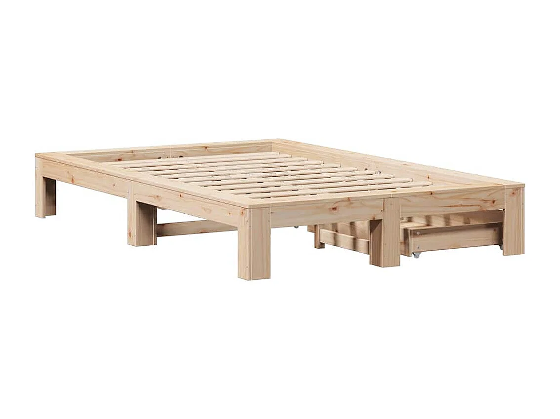 Lit simple | Lit adulte, enfant | Cadre de lit 120x190 cm bois de pin massif