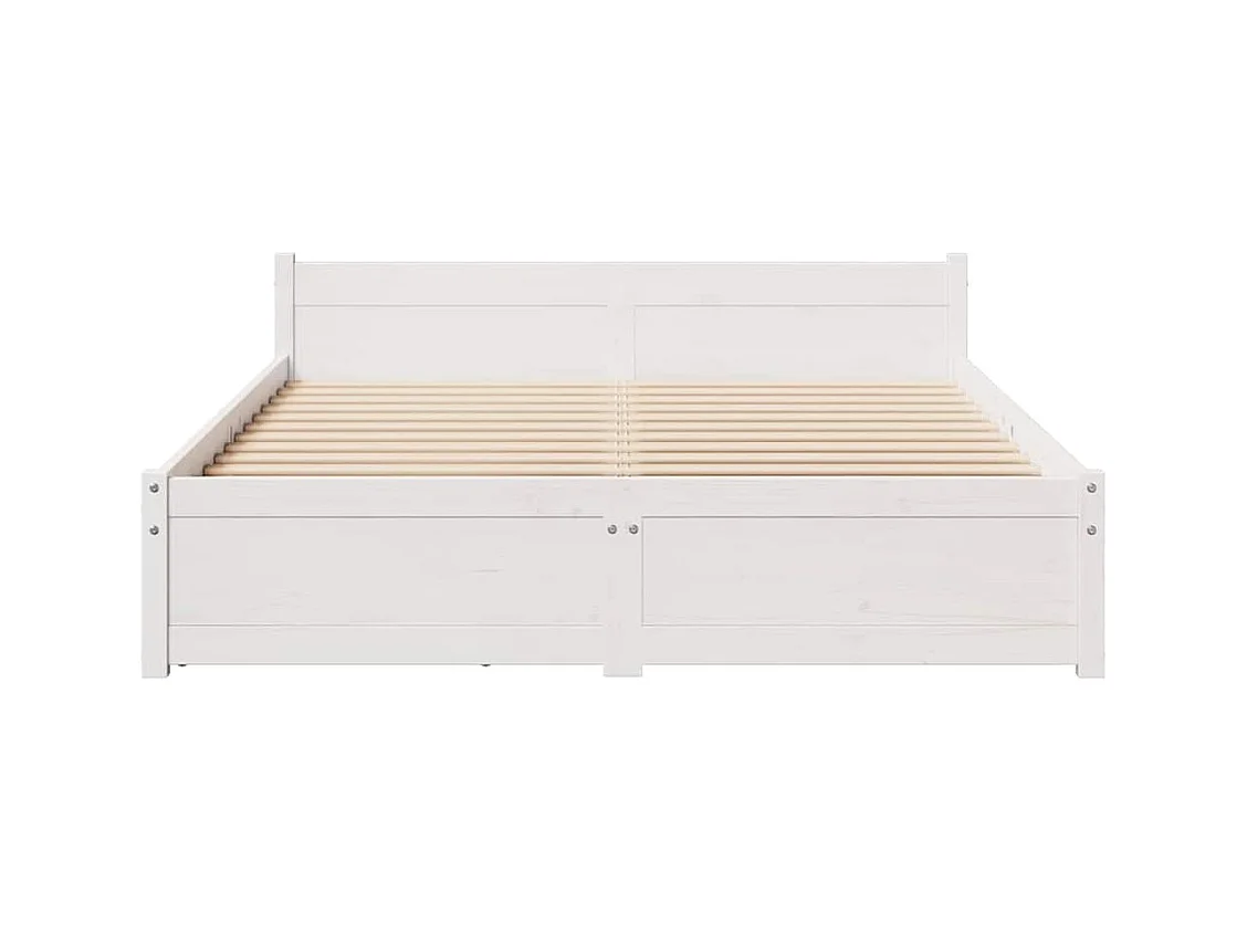 Lit simple | Lit adulte, enfant | Cadre de lit blanc 100x200 cm bois de pin massif