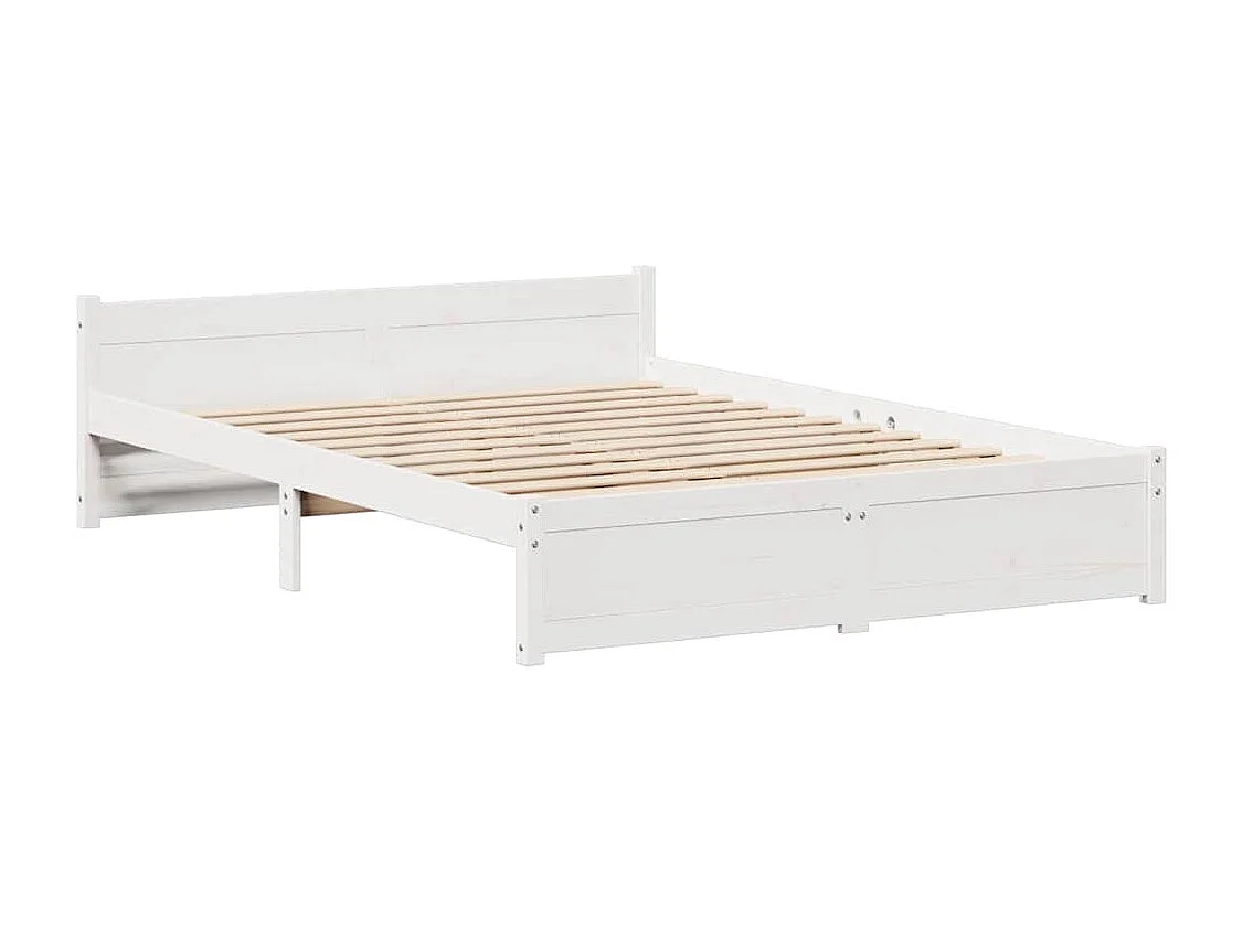 Lit simple | Lit adulte, enfant | Cadre de lit blanc 100x200 cm bois de pin massif