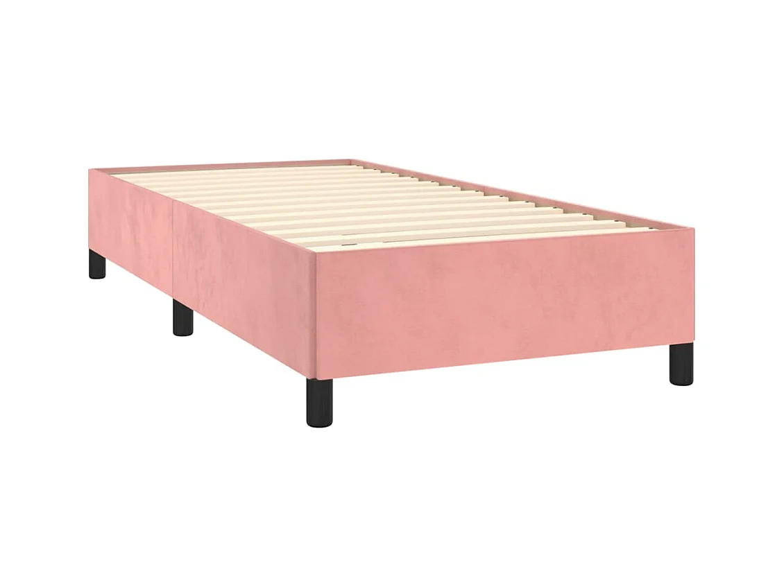 Lit simple | Lit adulte, enfant | Cadre de lit rose 90x190 cm velours