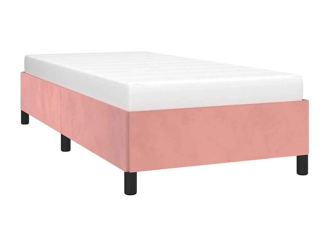 Lit simple | Lit adulte, enfant | Cadre de lit rose 90x190 cm velours