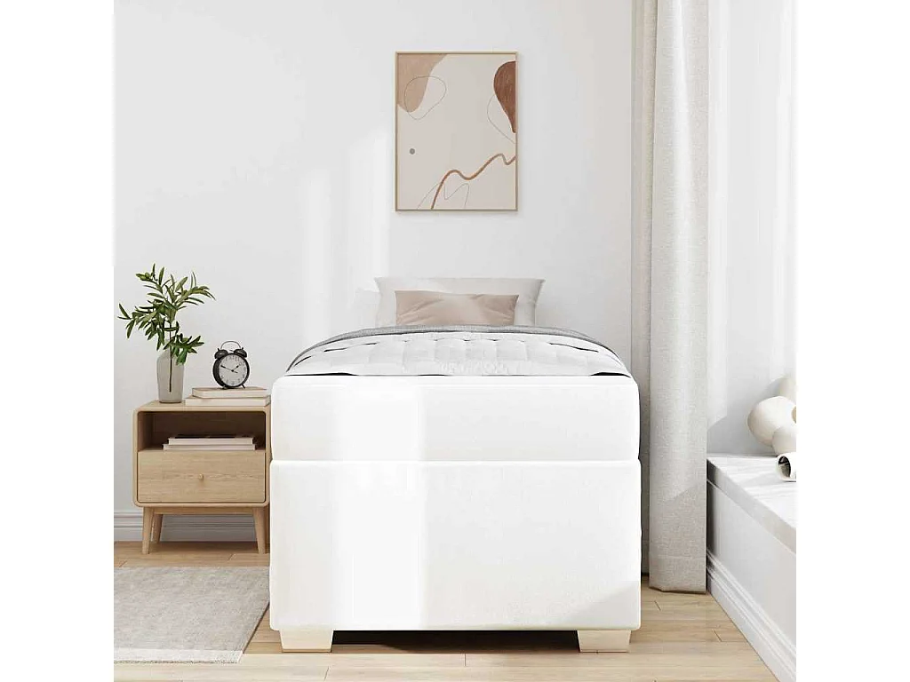 Lit simple | Lit adulte, enfant | Cadre de lit Blanc 80x200 cm Faux cuir