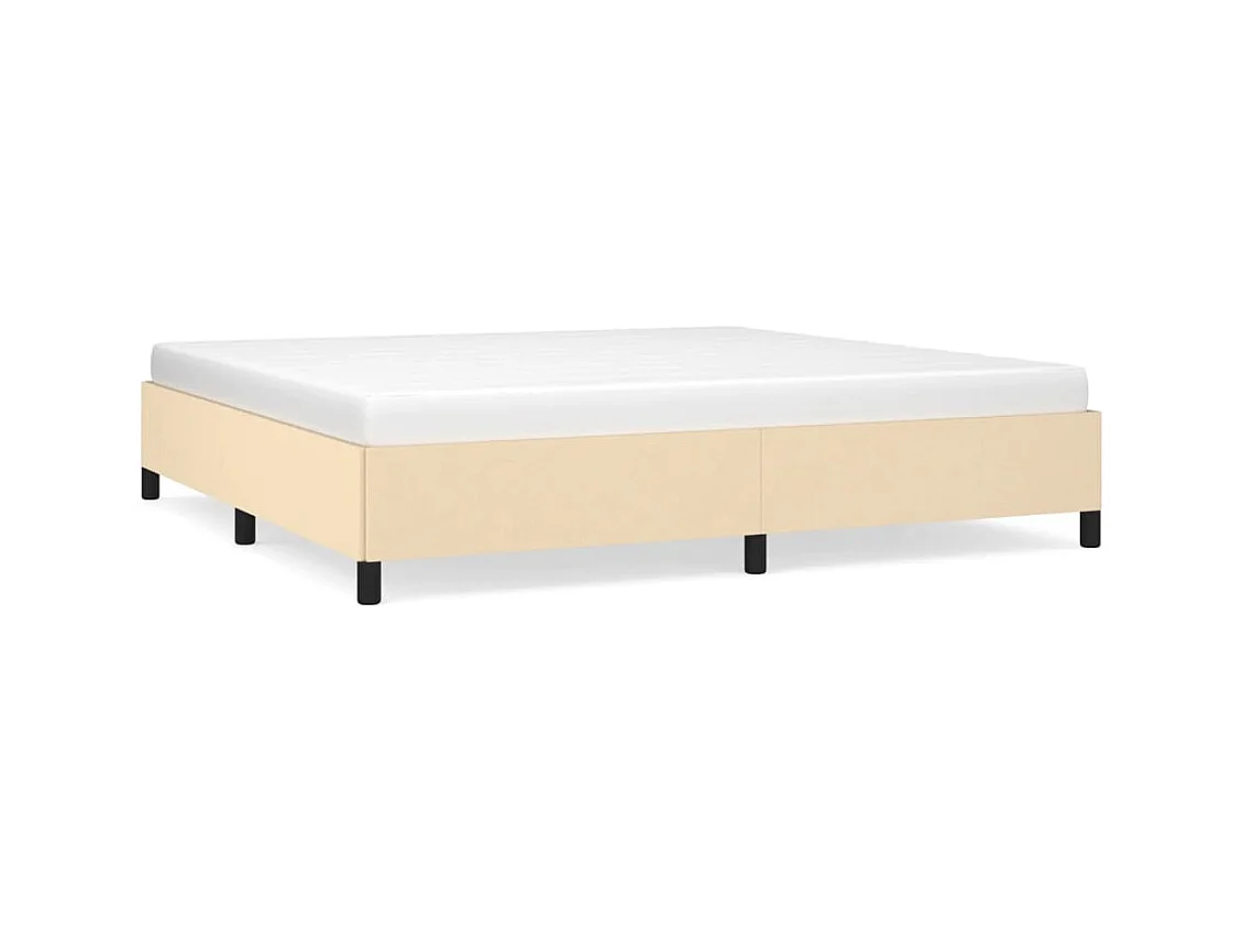 Lit double | Lit adulte | Cadre de lit crème 200x200 cm tissu