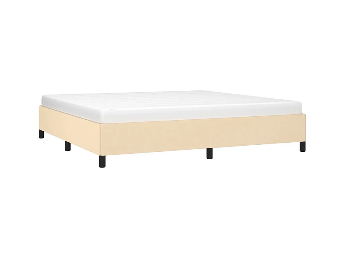 Lit double | Lit adulte | Cadre de lit crème 200x200 cm tissu