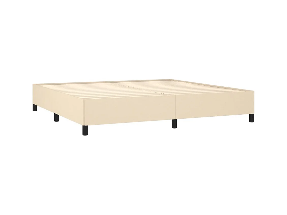 Lit double | Lit adulte | Cadre de lit crème 200x200 cm tissu