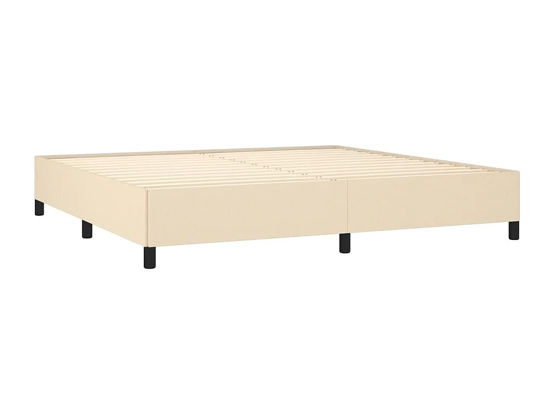 Lit double | Lit adulte | Cadre de lit crème 200x200 cm tissu