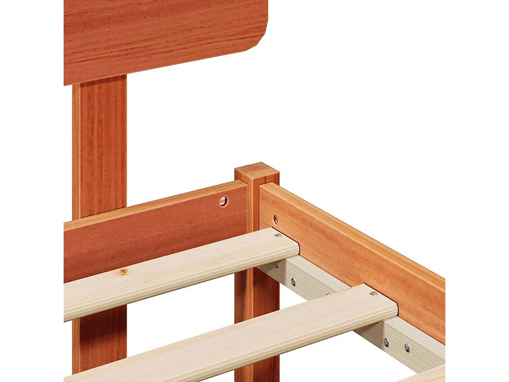 Lit simple | Lit adulte, enfant | Cadre de lit Brun cire 90x190 cm Bois massif en pin