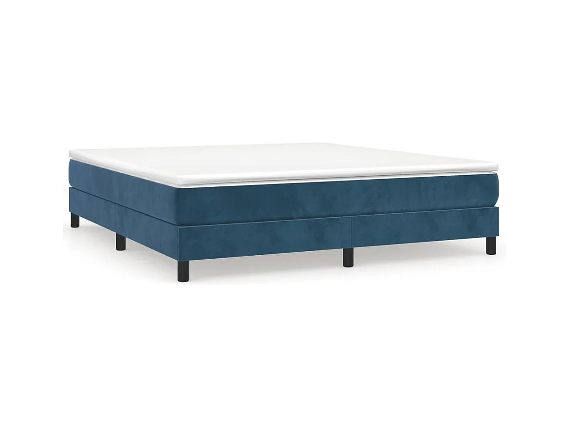 Lit double | Lit adulte | Cadre de lit bleu foncé 180x200 cm velours