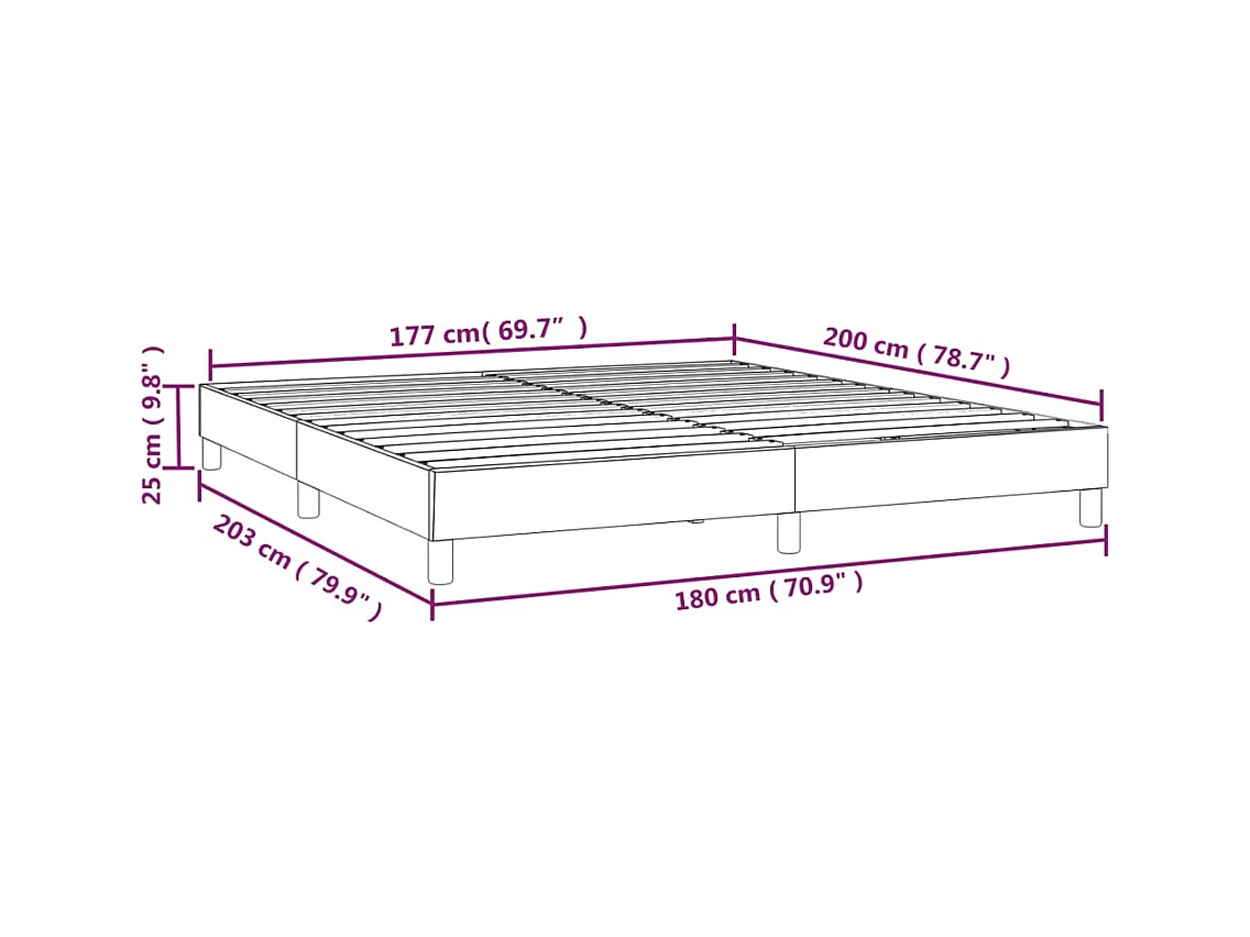 Lit double | Lit adulte | Cadre de lit bleu foncé 180x200 cm velours