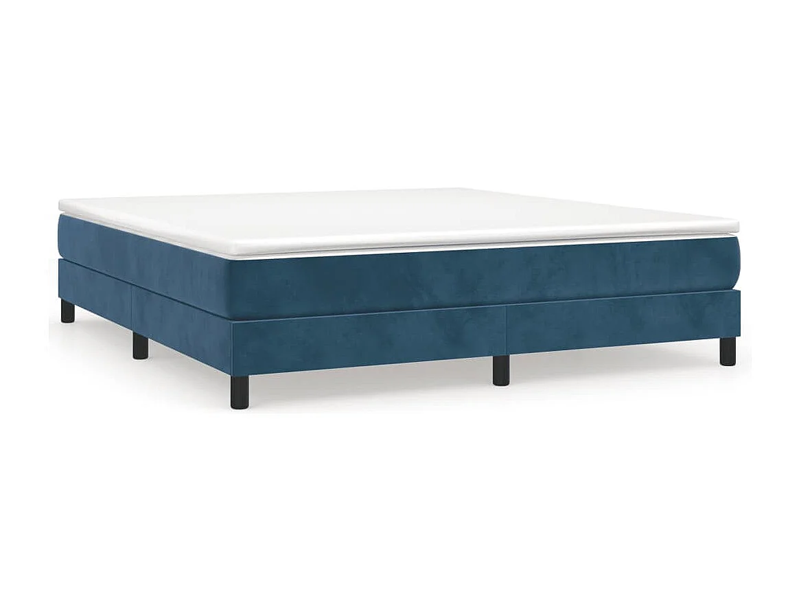 Lit double | Lit adulte | Cadre de lit bleu foncé 180x200 cm velours