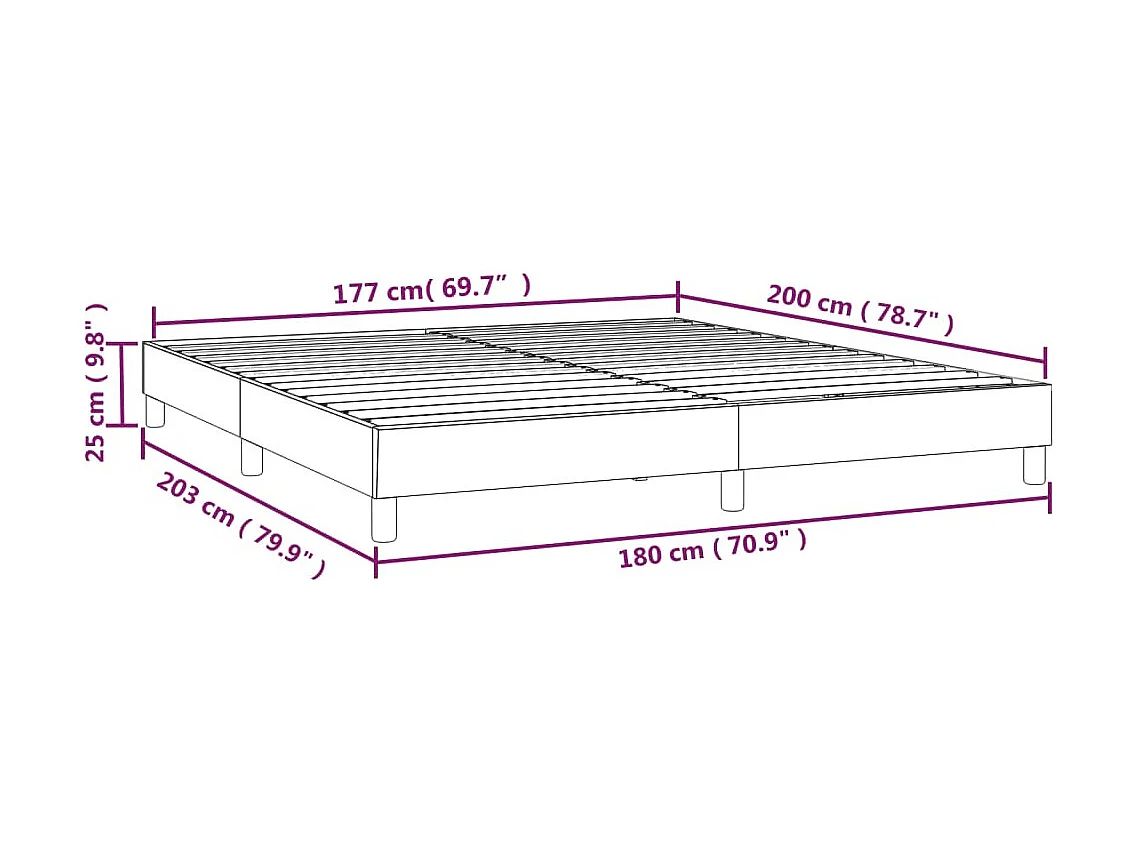 Lit double | Lit adulte | Cadre de lit bleu foncé 180x200 cm velours