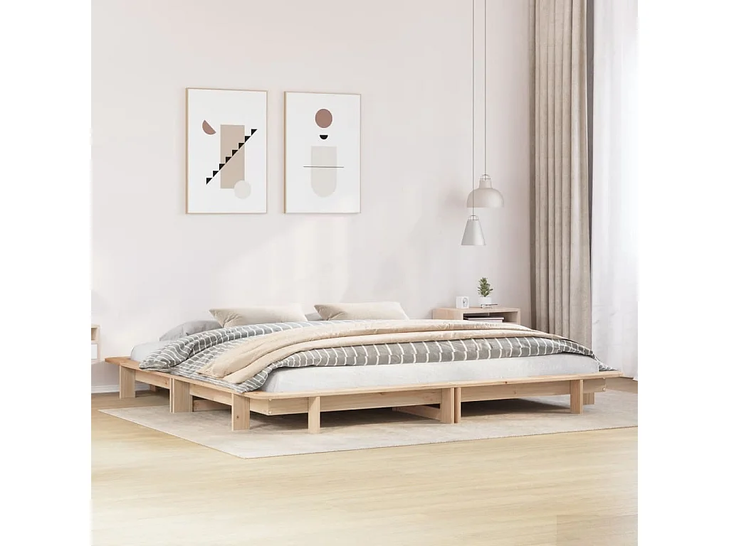 Lit double | Lit adulte | Cadre de lit 160x200 cm bois massif de pin