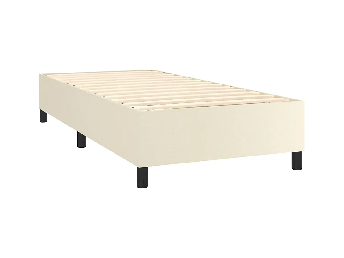 Lit simple | Lit adulte, enfant | Cadre de lit crème 90x190 cm similicuir