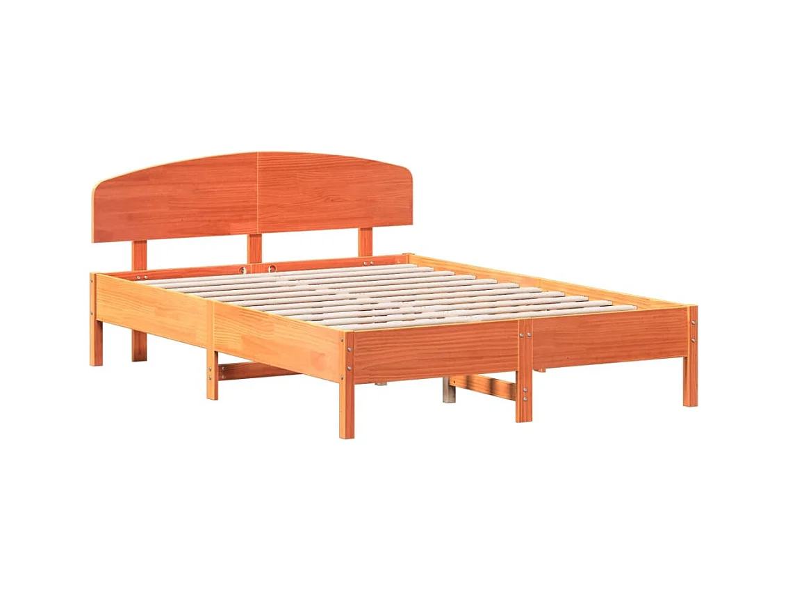 Lit simple | Lit adulte, enfant | Cadre de lit cire marron 120x200cm bois pin massif