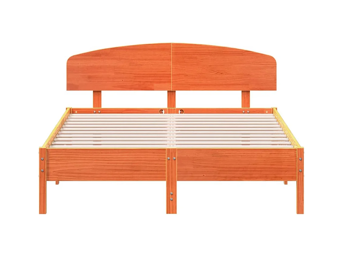 Lit simple | Lit adulte, enfant | Cadre de lit cire marron 120x200cm bois pin massif