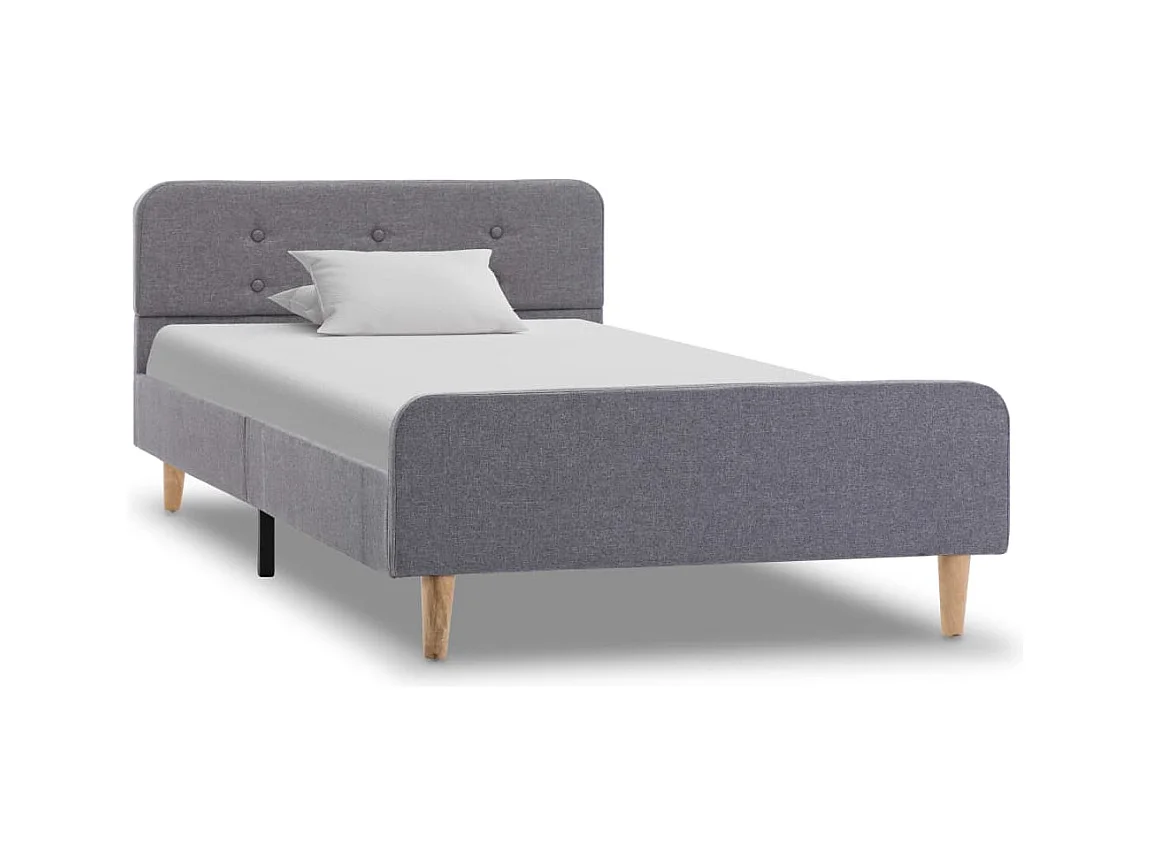 Letto per adulti | Letto singolo | Giroletto Grigio Chiaro in Tessuto 100x200 cm