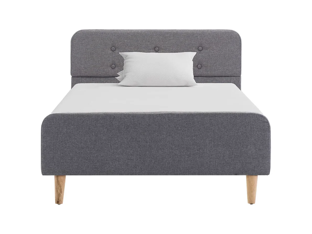 Letto per adulti | Letto singolo | Giroletto Grigio Chiaro in Tessuto 100x200 cm
